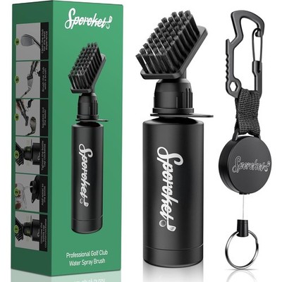 Pro Golf Club Brush Cleaner with Multi Purpose Heavy Duty Retractable Clamp and