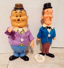 So Cute! Vintage Dakin Laurel & Hardy Vinyl Figures from 1970 made in Hong Kong