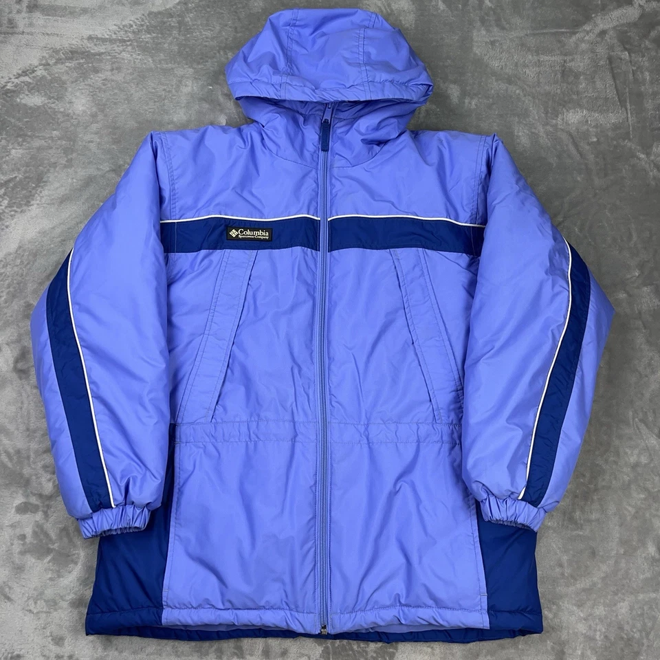 COLUMBIA Sportswear Jacket Kid's 14/16 Hooded Full Zip Ski Snow Winter Coat Blue - Image 2 of 4