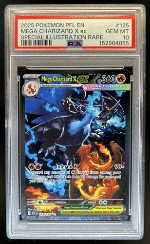 2025 Pokemon PFL Mega Charizard X ex Special Illustration Rare #125/094 PSA 10