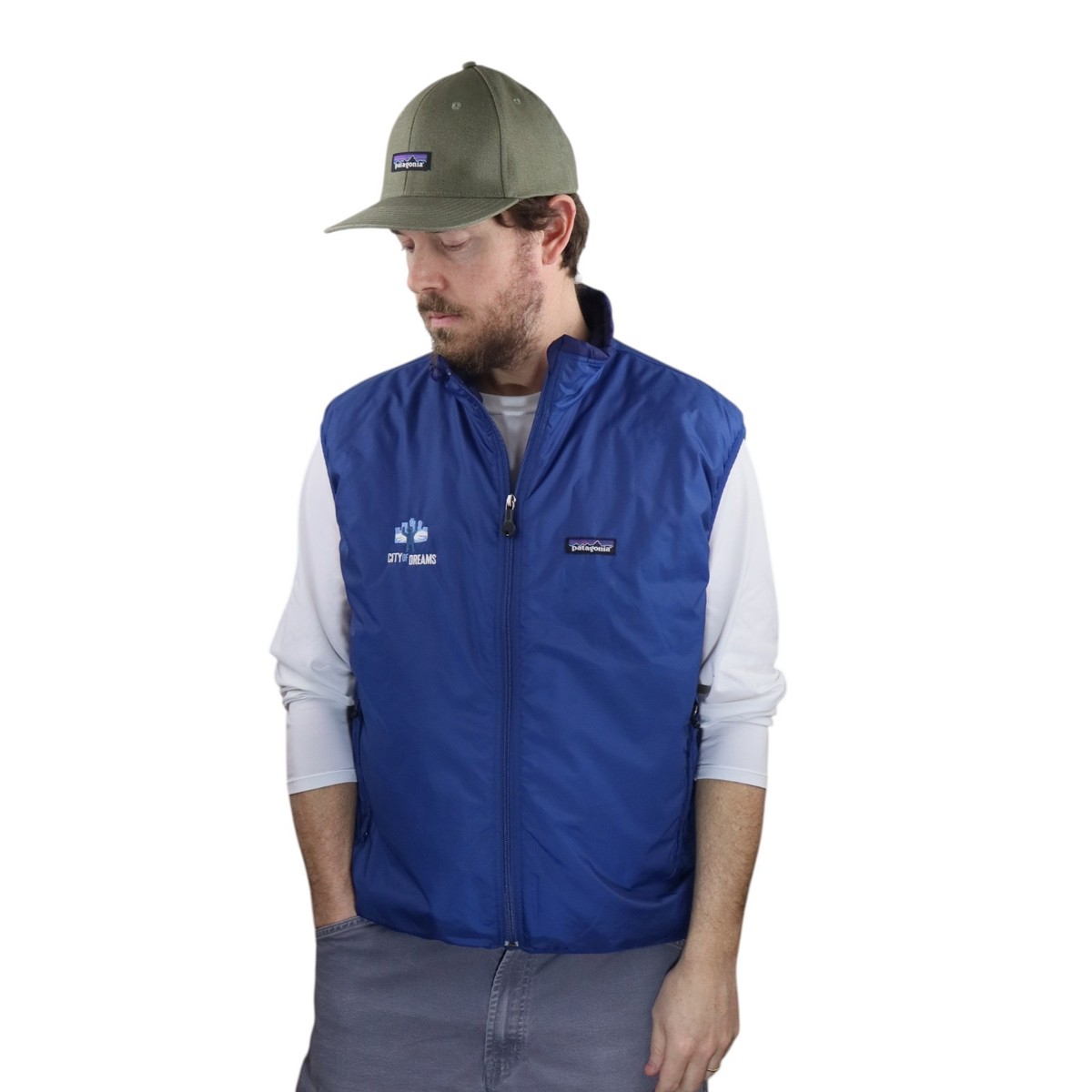 Vintage Patagonia Puffball Vest Mens Large Unisex Blue Insulated