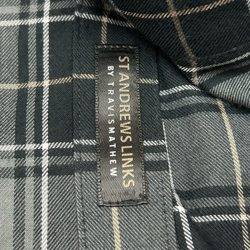 Travis Mathew St Andrews Links Button Up Shirt Mens Medium Plaid Long Sleeve - Picture 7 of 10