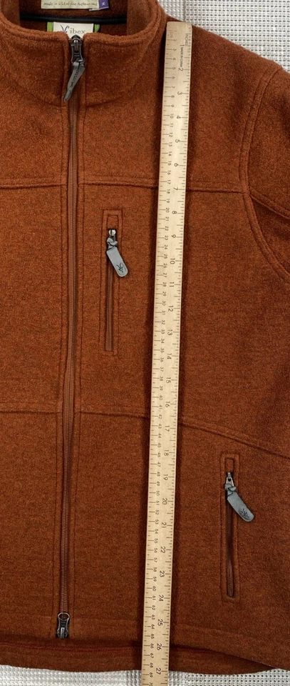 Ibex Boiled Wool Full Zip Jacket Burnt Orange USA Men’s Medium - Image 4 of 4
