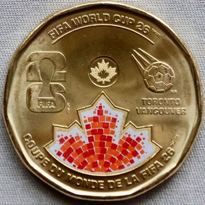 **NEW*CANADA / KANADA_1 Dollar 2026_FIFA World Cup / Fussball WM_coloriert_unc