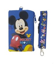 Disney Mickey Mouse ID Holder Lanyard with detachable Coin Purse Fastpass Ticket