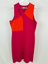 VINCE CAMUTO NWT Midi Knit Colorblock Size XXL Fuschia and Orange Women Dress