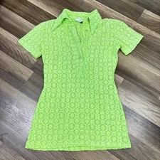 MCM 60s Herman Geist Mod collared S Neon Brat Green Lace Twiggy Psychedelic VTG
