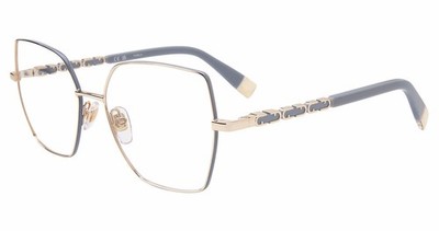 Furla VFU835 Eyeglasses Eye Glasses Shny Rose Gld W/Dk Gre Pts Authentic New 54m