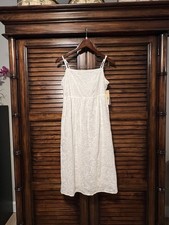 NWT Nanette Lepore White Eyelet Embroidered Mini Dress Spaghetti Strap Size 4