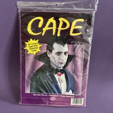 Vtg Halloween Dracula Vampire Cape 90s Fun World NOS Costume Monster Horror Rare
