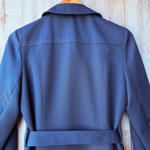 Vintage Forecaster of Boston Trench Coat Blue Jacket Womens 9/10 (fits size S) - Picture 4 of 12