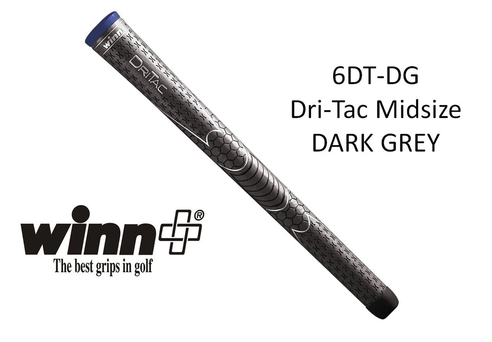 Juego de 13 - Winn Golf - Dri-Tac agarre mediano gris oscuro 6DT-DG Foto 2 de 4