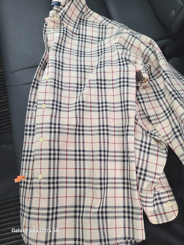 Burberry London Damenhemd beige kariert Knopf Baumwolle Größe 8 US/10 UK - Bild 4 von 13
