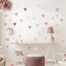 36pcs Heart Shape Trendy Boho Style Wall Stickers for Living Room