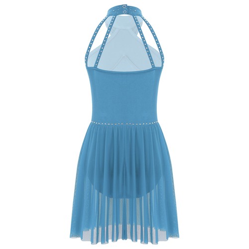 Kinder Mädchen Neckholder lyrisches Tanzkleid modern Trikot Tanzkleidung - Bild 51 von 66