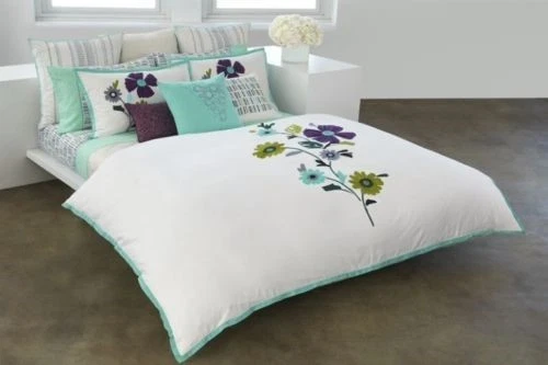 DKNY Breezy Leaf Embroidered Stripe Decorative throw pillow NWT - Image 3 of 3