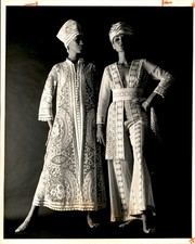 GA165 Original Photo WOMEN IN ORNATE ROBES Lace Crochet Multicultural Clothing