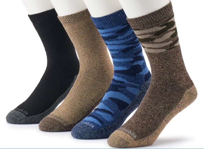 Men's Columbia Camo Crew Sock 4-pack Size: 10-13