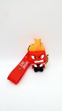 1 Cute Disney Inside Out 2 PVC Bag Hanger Pendant Keychains Key Rings ..Anger