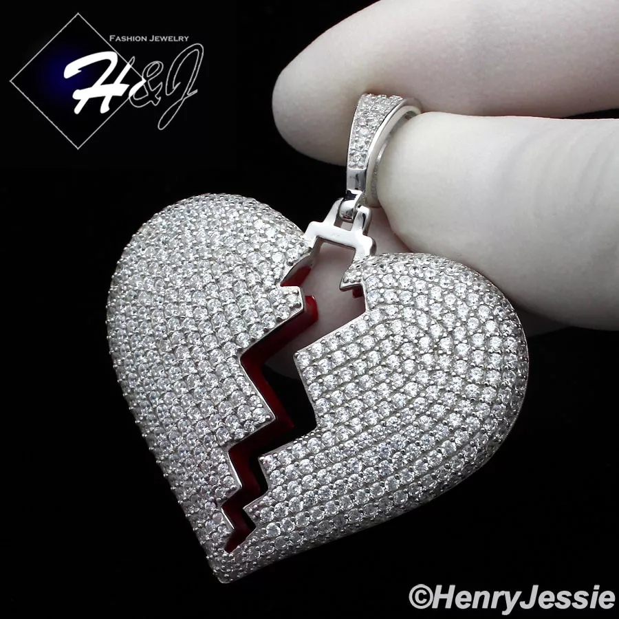 Sterling silver online broken heart pendant