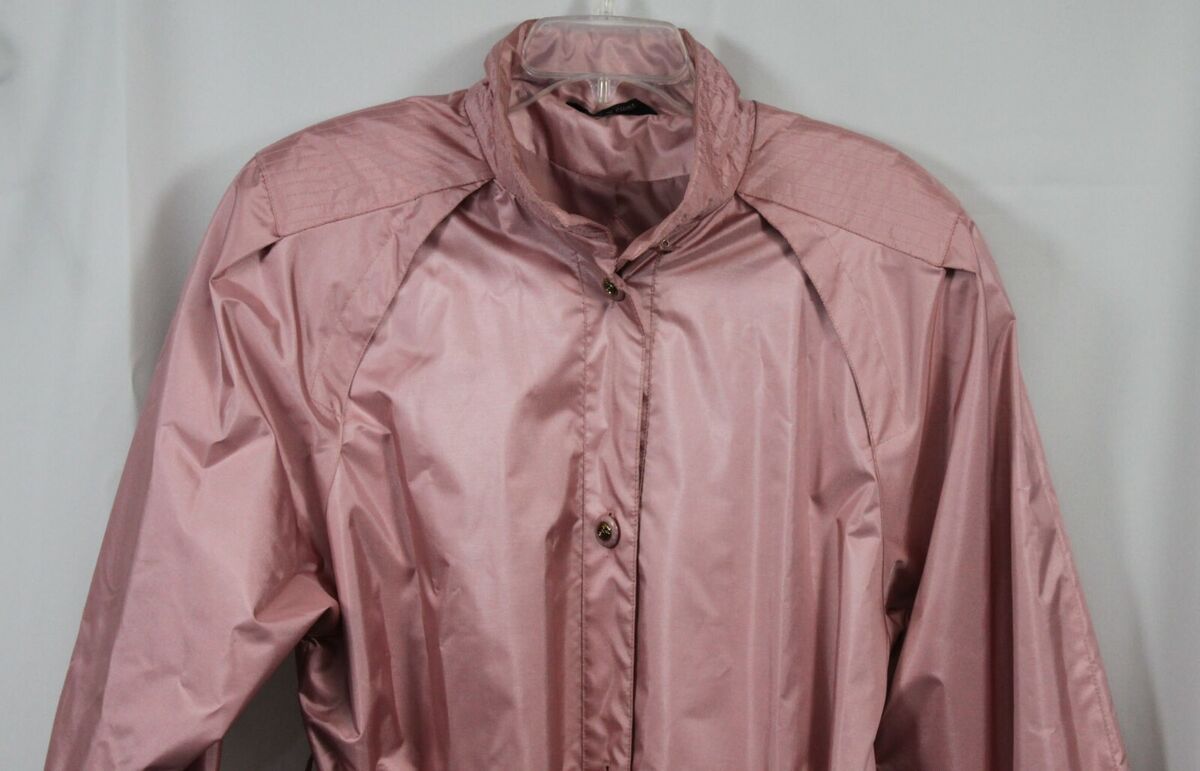 Vtg British Mist Coat Jacket Retro 80s Mauve Pink Rain Vtg British Mist Coat Jacket Retro 80s Mauve Pink Rain