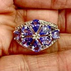 HSN Colleen Lopez Sterling Silver Tanzanite & White Topaz Flower Ring Size 7 — photo 5