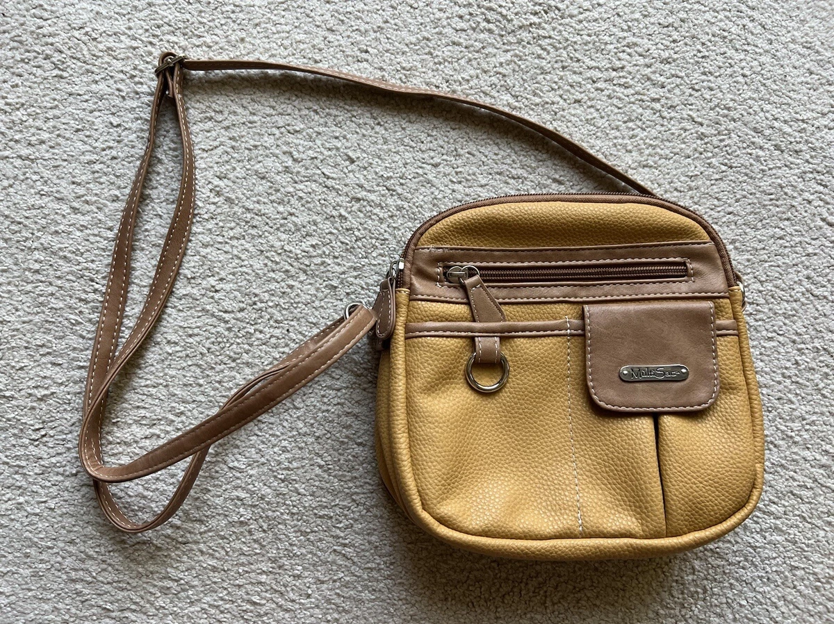 Multi Sac Handbag Faux Leather Purse Shoulder Bag 8.5 X8.5 Golden