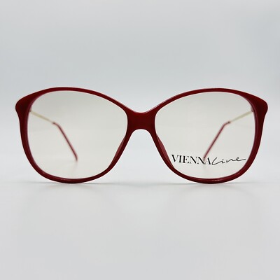 Vienna Line Brille Damen oval rot gold oversize true Vintage 80er Mod. 1410 NOS
