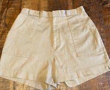 Vintage Lands End khaki shorts high waist pockets made in japan