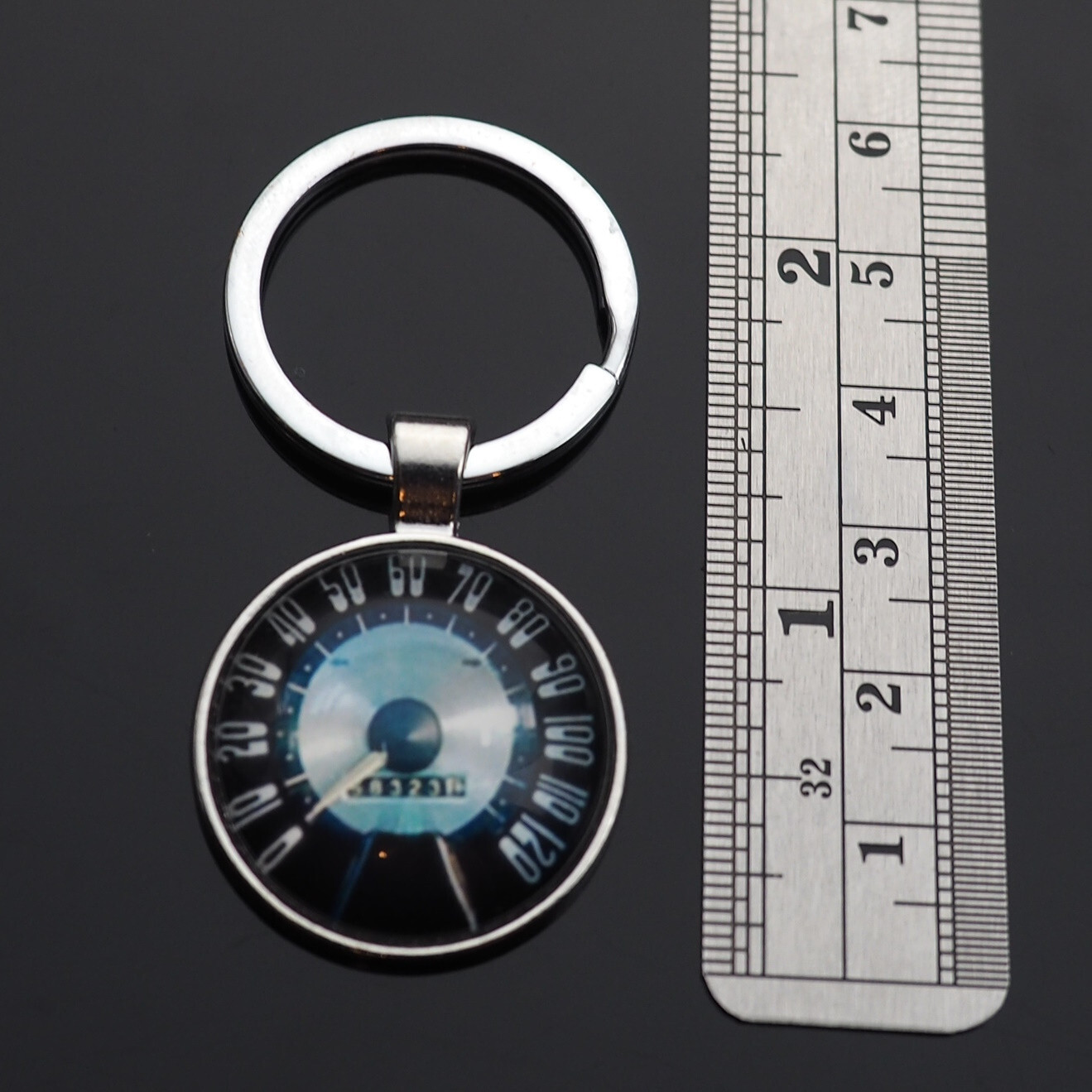 Vintage Classic Car Speedometer 0-120 MPH Glass Dome Cabochon Keychain ...