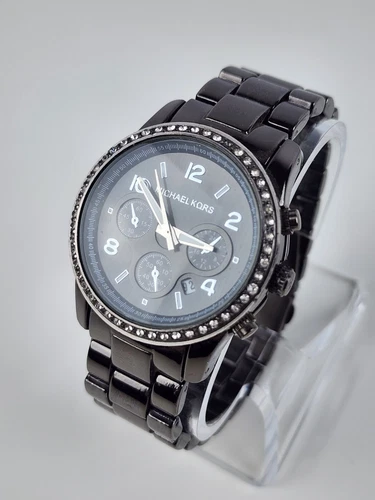 Michael Kors Lexington Men's Chronograph Watch Gun Metal Band Fresh battery