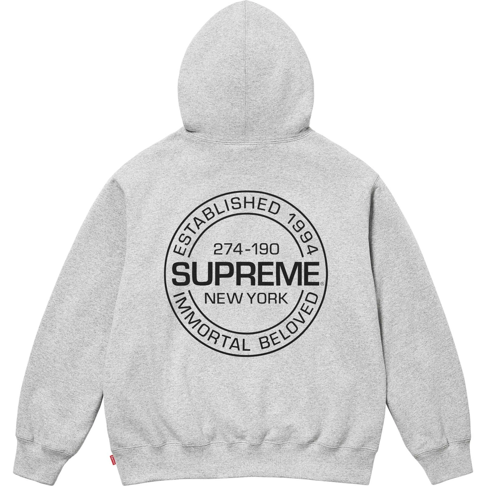 Sweat à capuche Supreme Immortal gris bruyère (taille Medium)
