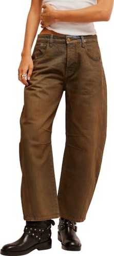 We The Free Good Luck Mid-Rise Coated Barrel Jeans size 27 NWT