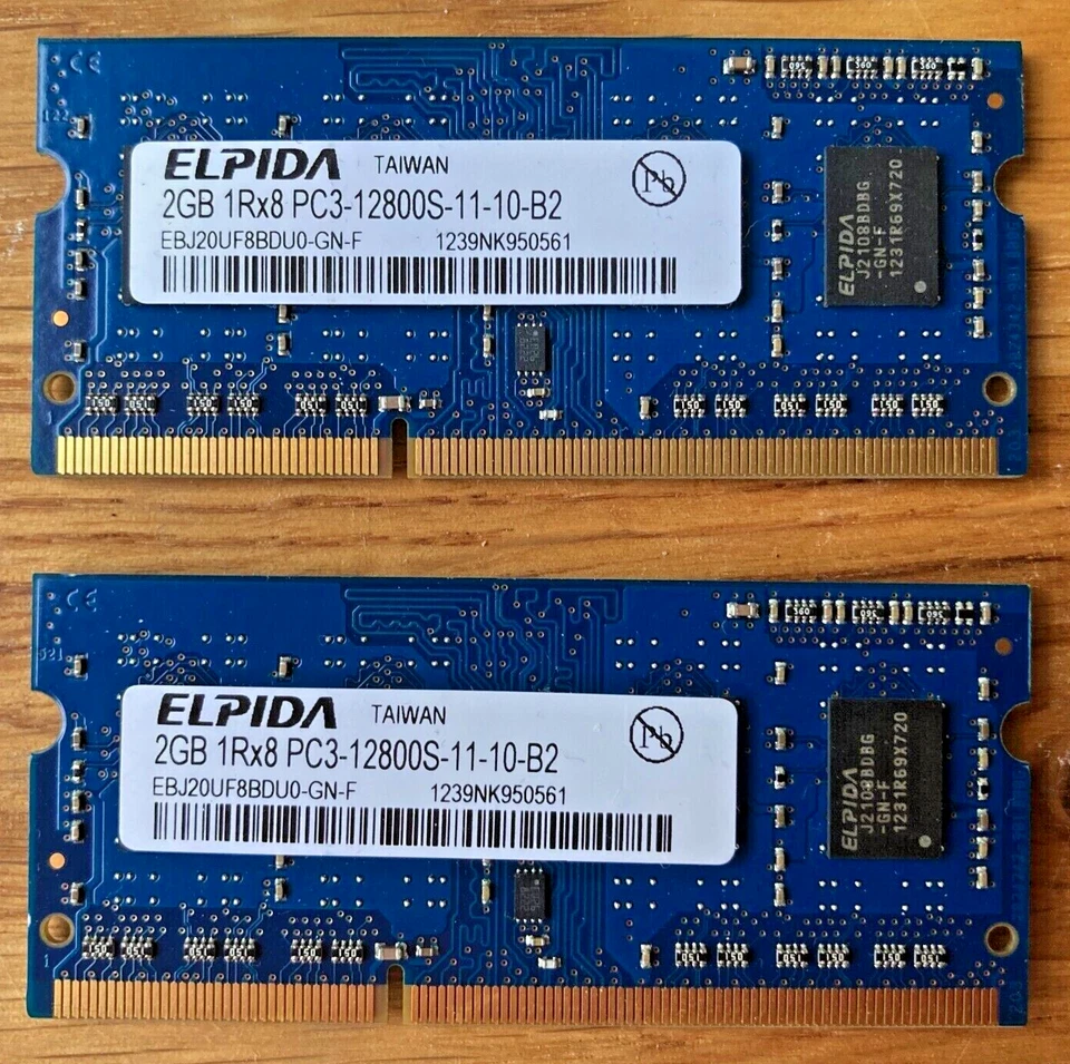ELPIDA 4GB (2x2GB) APPLE MACBOOK PRO LAPTOP PC3-12800S DDR3-1600 RAM MEMORY - Image 3 of 3