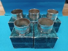 5 silver tone vintage napkin rings