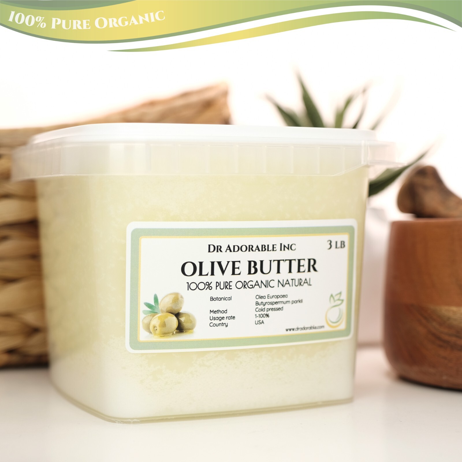 Premium Olive Butter Fresh Organic Skin Body Hair Health Care Multi-Purpose 