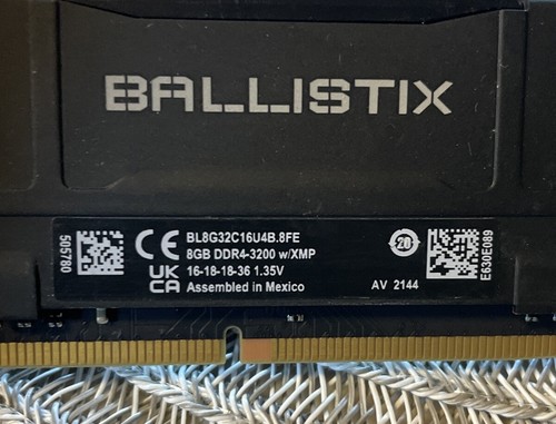 Crucial Ballistix (3x8) 24gb DDR4 3000MHz RAM BL8G30C15U4B.M8FE. #M22-20 - Picture 2 of 3