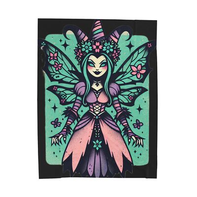 Velveteen Plush Blanket Home Decor Wicked Fairy Queen Willow Emo Gothic Punk