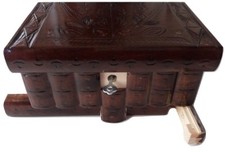 New artisan wooden magic puzzle box secret jewelry hidden storage case key lock