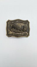 Vintage KittyHawk Wright Bros. Mans First Powered Flight Brass Belt Buckle