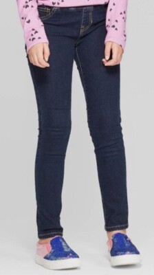 Girls' Super Stretch Pull-On Skinny Denim Leggings Jeans Cat & Jack Blue size 4