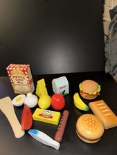 Lot of 18 Food Wooden Toys for Kids Play Food/Pretend Food