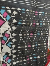 Jamdani Saree With Traditional Jamdani Work Gray With Multicolor Work