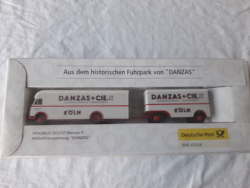 Brekina 10580 H0 Historischer Fuhrpark "DANZAS" Hängerzug Magirus Deutz Mercur F