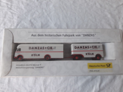 Brekina 10580 H0 Historischer Fuhrpark "DANZAS" Hängerzug Magirus Deutz Mercur F - Bild 1 von 3