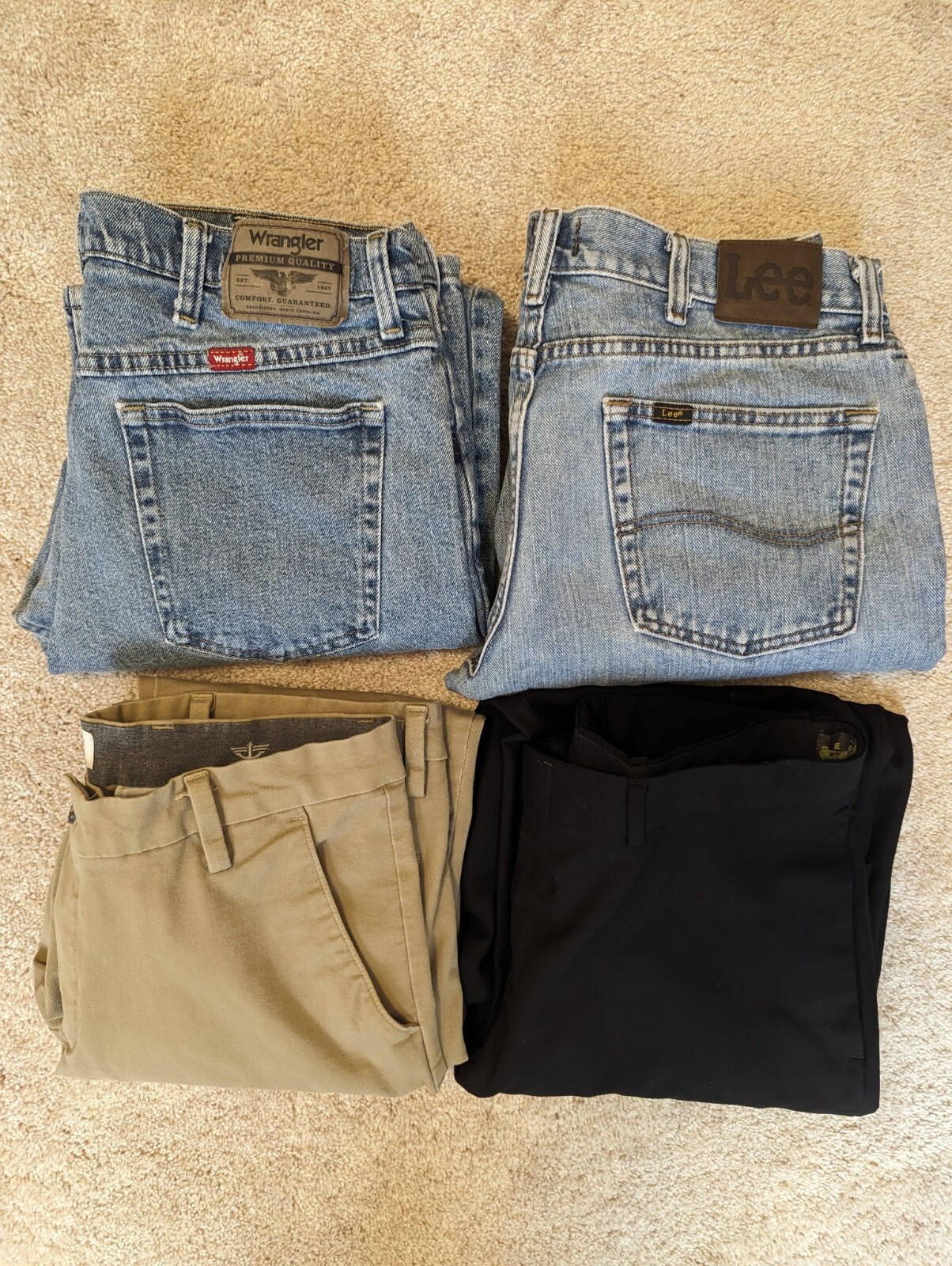 Lot of 4 Mens Pants 34x29 Cole, Dockers Slim Tapered, Lee