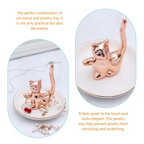Cat Home Decor Ceramic Trinket Holder Ceramic Trinket Dish Cat Decor - 第 4/11 張圖片