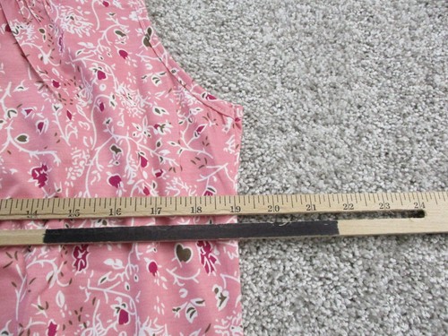 Senfure Floral Tank Top Womens Medium V Neck Sleeveless Pink Shirt Loose Stretch - Picture 7 of 8