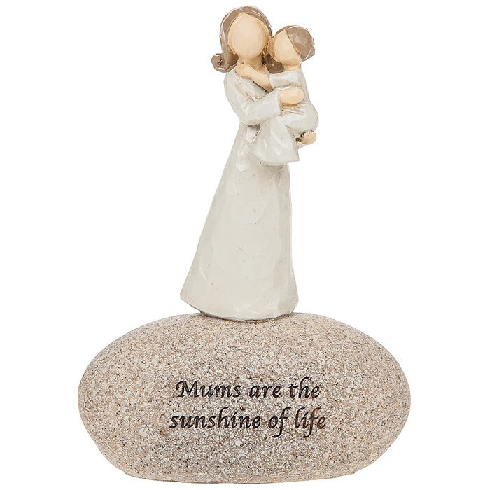 Mums Are The Sunshine Of Life Sentiment Pebble Figurine Lovely Mum  Mothers Gift