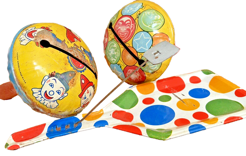 Lot De Crécelles Et Moulins à Bruit En Fer-blanc - Vintage Jester - Occasion